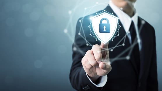 Man places finger on digital lock